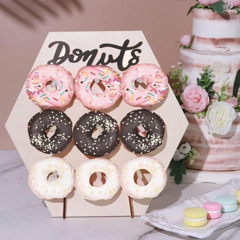 DIY Wooden Donut Wall Donut Holder /Doughnut Display Stand Wedding Table Decorations - If you say i do