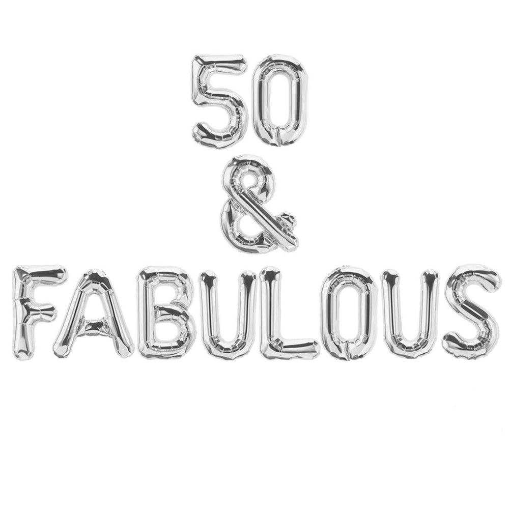 50 & Fabulous Letter Balloon Banner - Gold, Rose Gold and Silver Birthday Party Decorations - DIY 50th Birthday Decorations - If you say i do