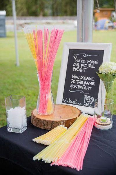 Glowstick Wedding Exit Ideas 8 Inch Glow in the Dark Light Up Sticks Glow Neon Party Decorations Favors with Connectors - If you say i do