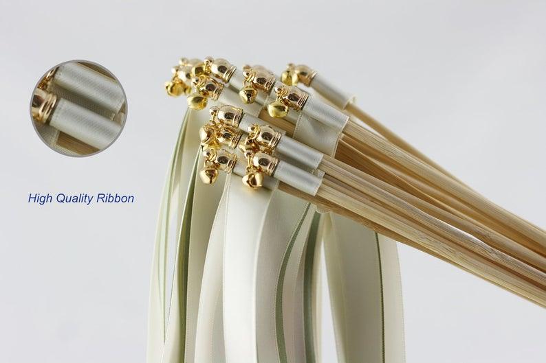 Handmade Ribbon Wedding Wands with Triple Ribbon and Bell - If you say i do