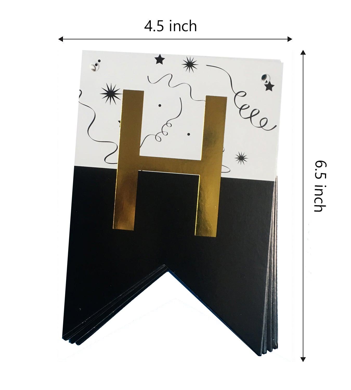 Happy Birthday Banner 6.5&4.5 inches Happy Birthday Bunting Banner with Shiny Gold Letters - If you say i do