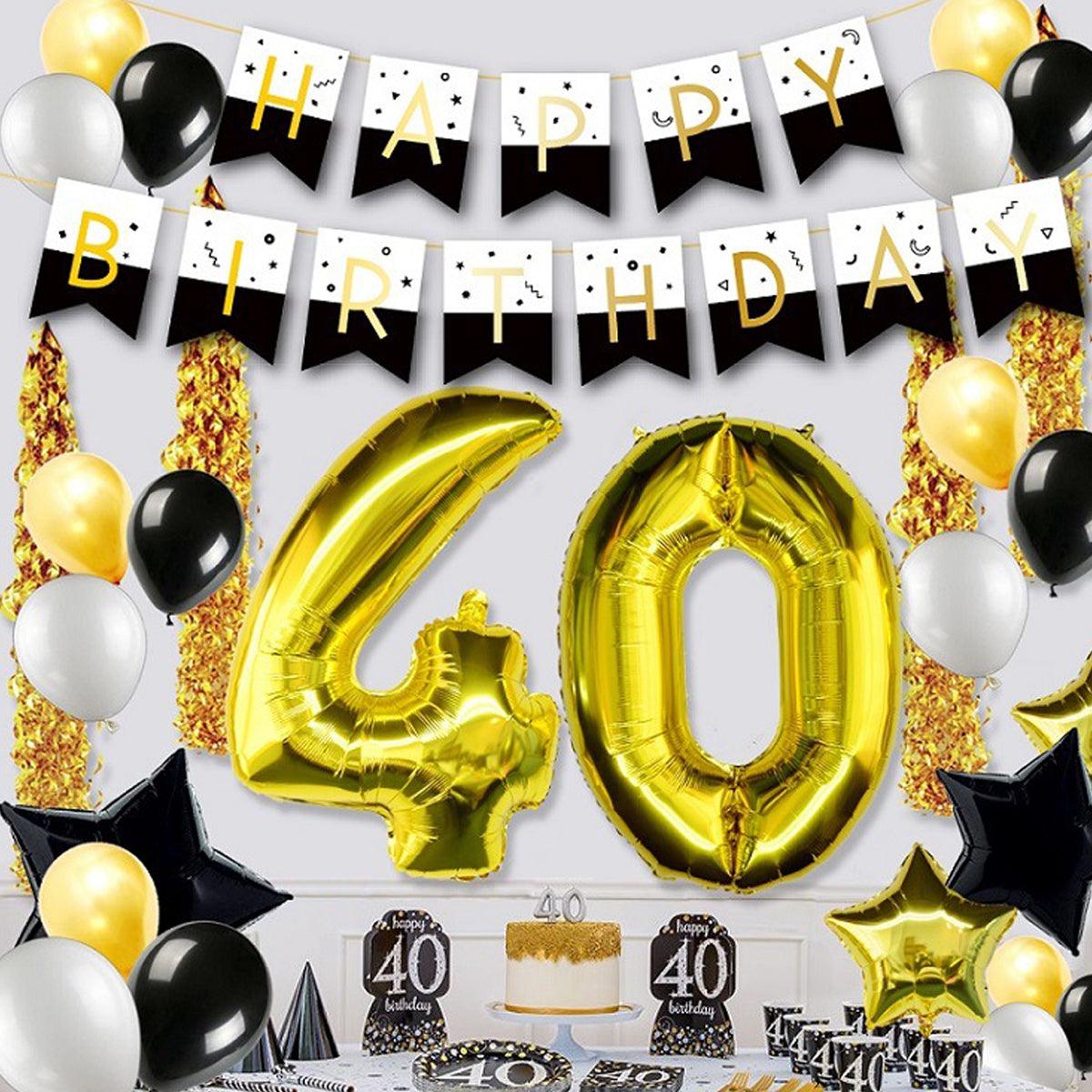 Happy Birthday Banner 6.5&4.5 inches Happy Birthday Bunting Banner with Shiny Gold Letters - If you say i do