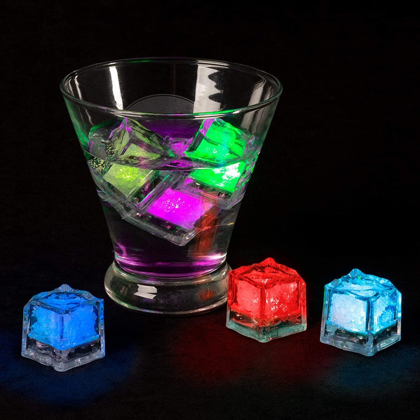 Glow LED Ice Cube Shape Lights Liquid Activated Submersible, Reusable-Color Change, Battery Operated for Weddings, Glow Parties - If you say i do