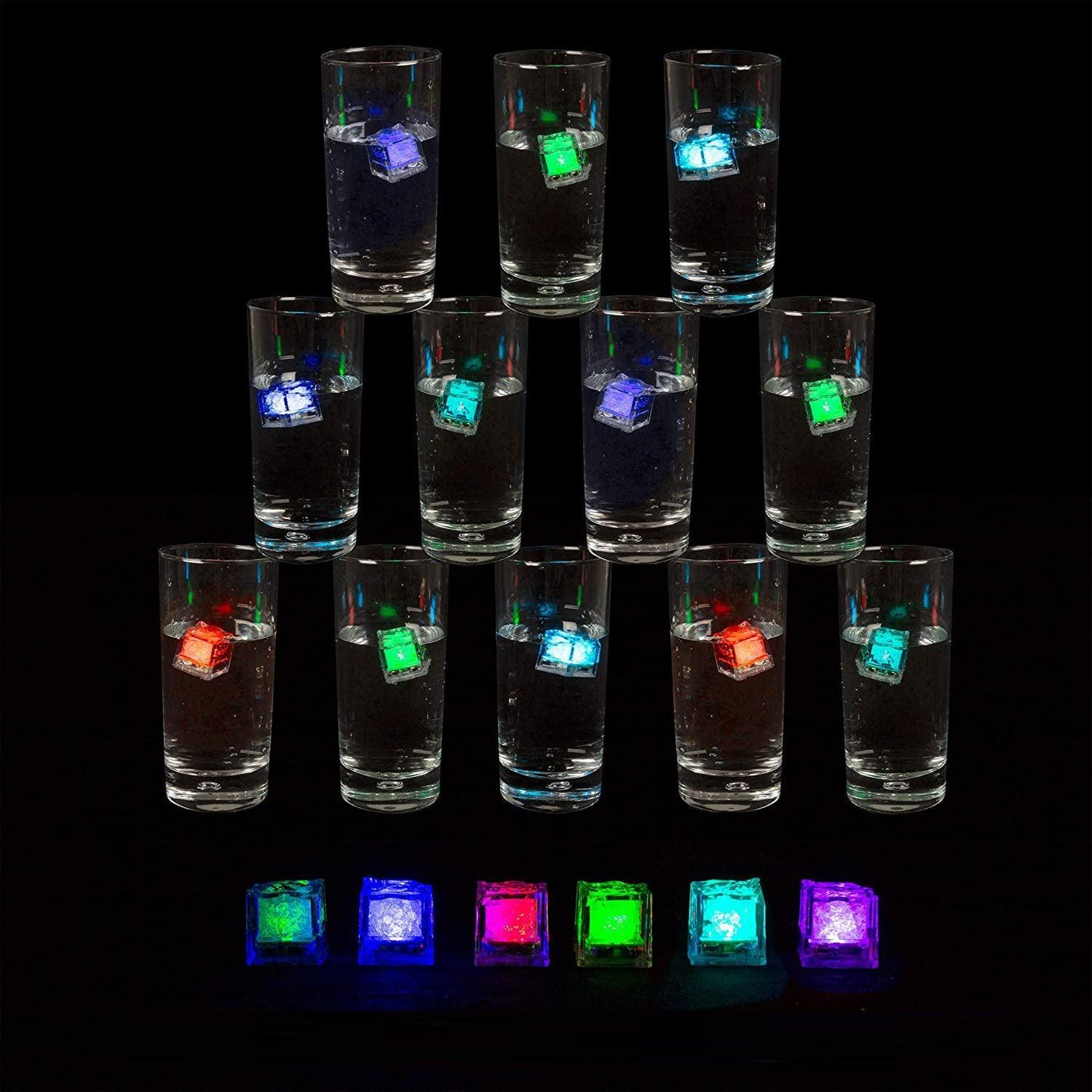 Glow LED Ice Cube Shape Lights Liquid Activated Submersible, Reusable-Color Change, Battery Operated for Weddings, Glow Parties - If you say i do