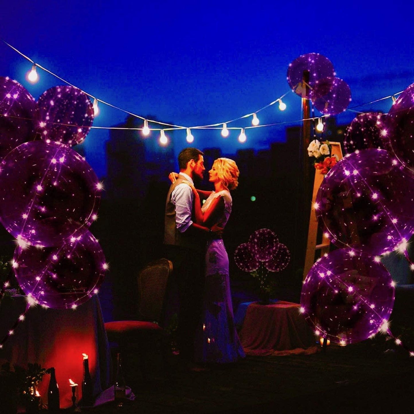 Purple Bobo Balloons for Wedding Valentine's Day Decorations - If you say i do