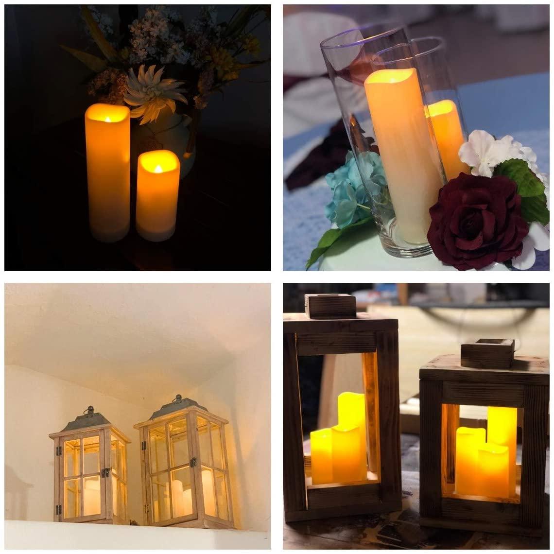 Led Candles Set of 12(D 2.2" X H 4" 5" 6" 7") Resin Candles with Remote Timer Waterproof Outdoor Indoor Candles (Made of Plastic) - If you say i do