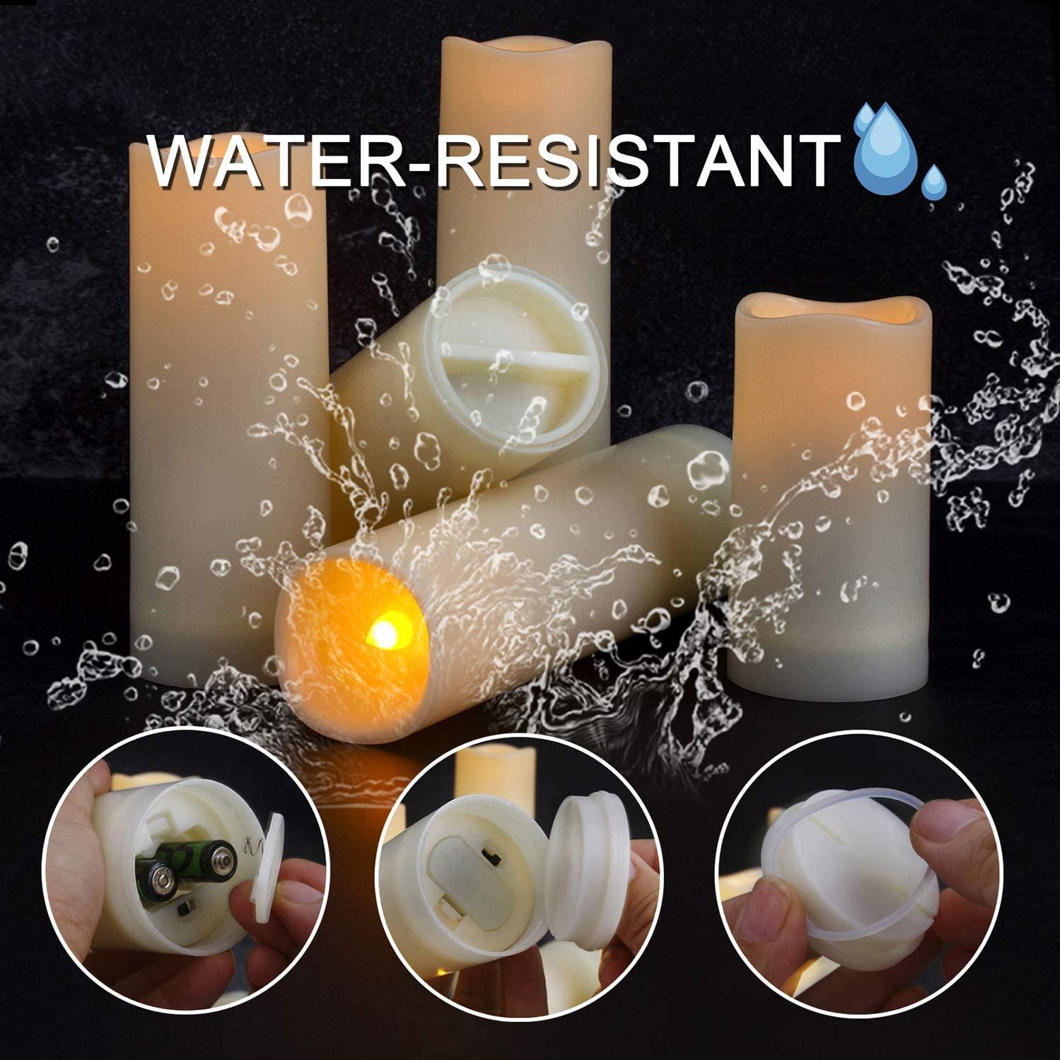 Led Candles Set of 12(D 2.2" X H 4" 5" 6" 7") Resin Candles with Remote Timer Waterproof Outdoor Indoor Candles (Made of Plastic) - If you say i do