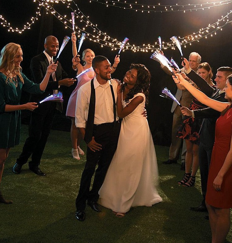 Lighted Fiber Optic Wands for Wedding Send off Ideas, Wedding Send Off Ideas At Night - If you say i do