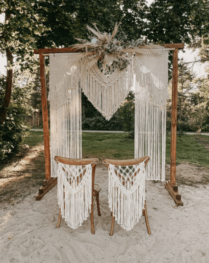 Boho Macrame Chair Hanging Chair Macrame Wedding Decorations - If you say i do