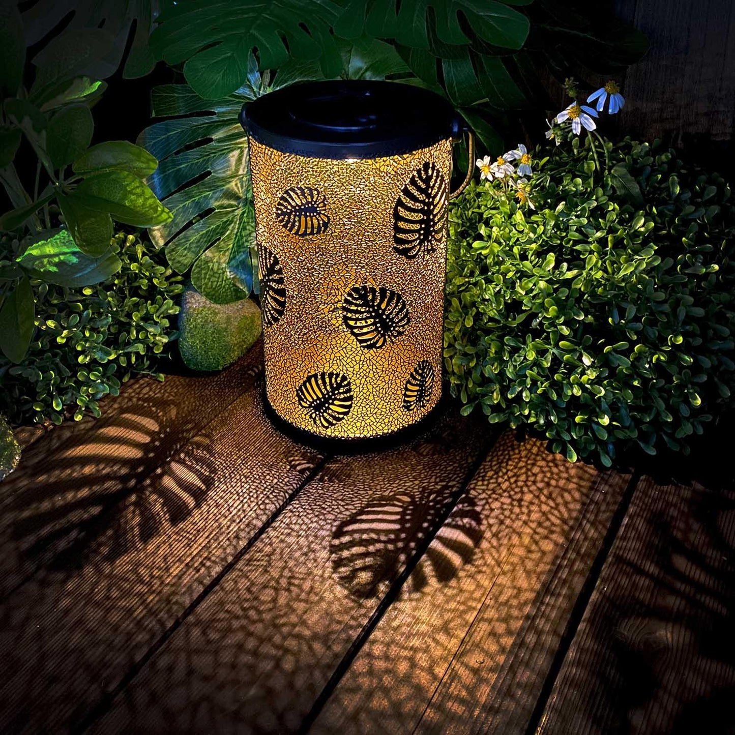 Solar Hollow Shadow Cast Lantern-Gold Leaves - If you say i do
