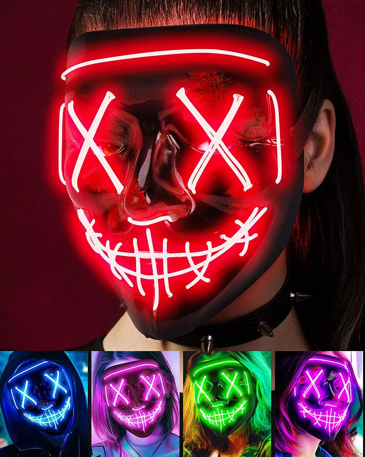 Scary Halloween Disguise, LED Light up DisguiseMask Cosplay, Glowing in The Dark Disguise Costume - If you say i do