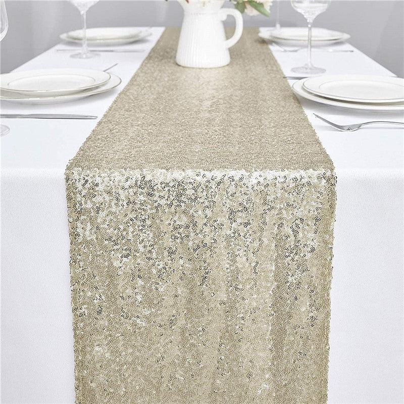 12x72 Inch Sequin Table Runner Glitter Table Runner for Party, Wedding, Bridal Baby Shower, Event Decorations - If you say i do