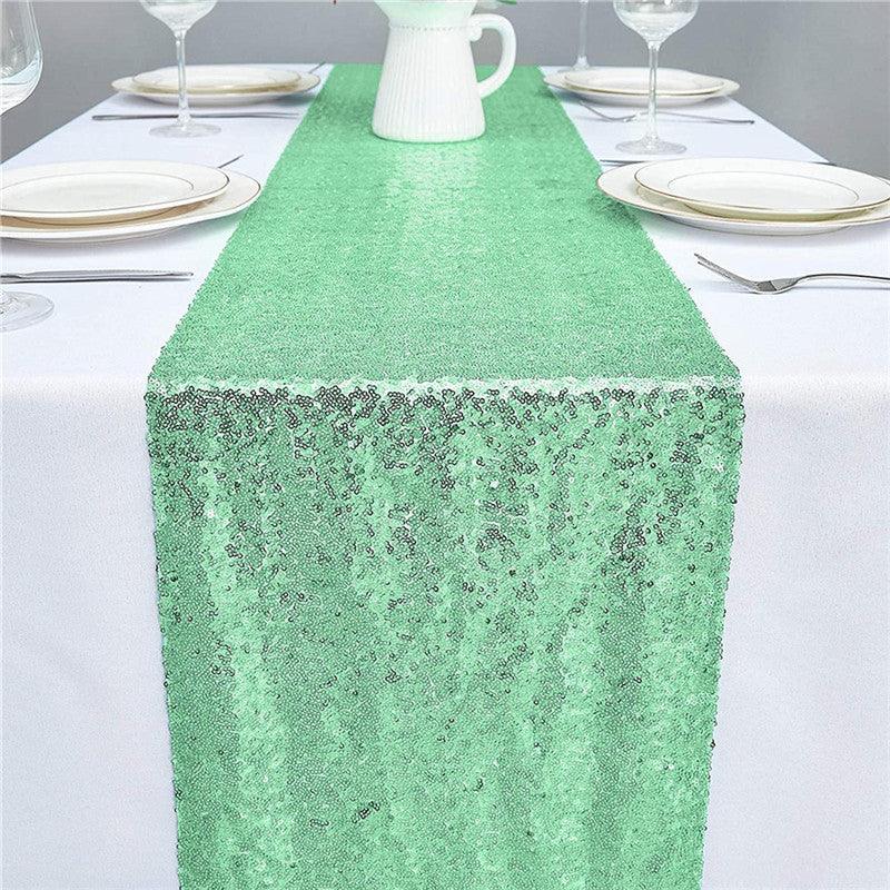 12x72 Inch Sequin Table Runner Glitter Table Runner for Party, Wedding, Bridal Baby Shower, Event Decorations - If you say i do