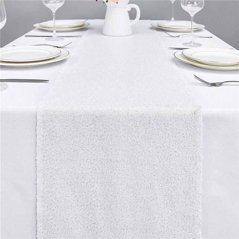 12x72 Inch Sequin Table Runner Glitter Table Runner for Party, Wedding, Bridal Baby Shower, Event Decorations - If you say i do