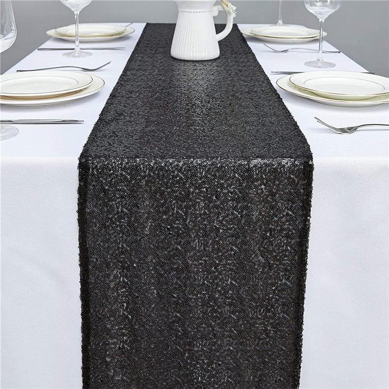 12x72 Inch Sequin Table Runner Glitter Table Runner for Party, Wedding, Bridal Baby Shower, Event Decorations - If you say i do