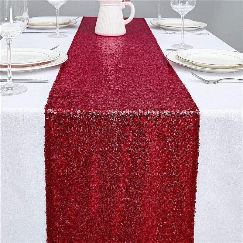 12x72 Inch Sequin Table Runner Glitter Table Runner for Party, Wedding, Bridal Baby Shower, Event Decorations - If you say i do