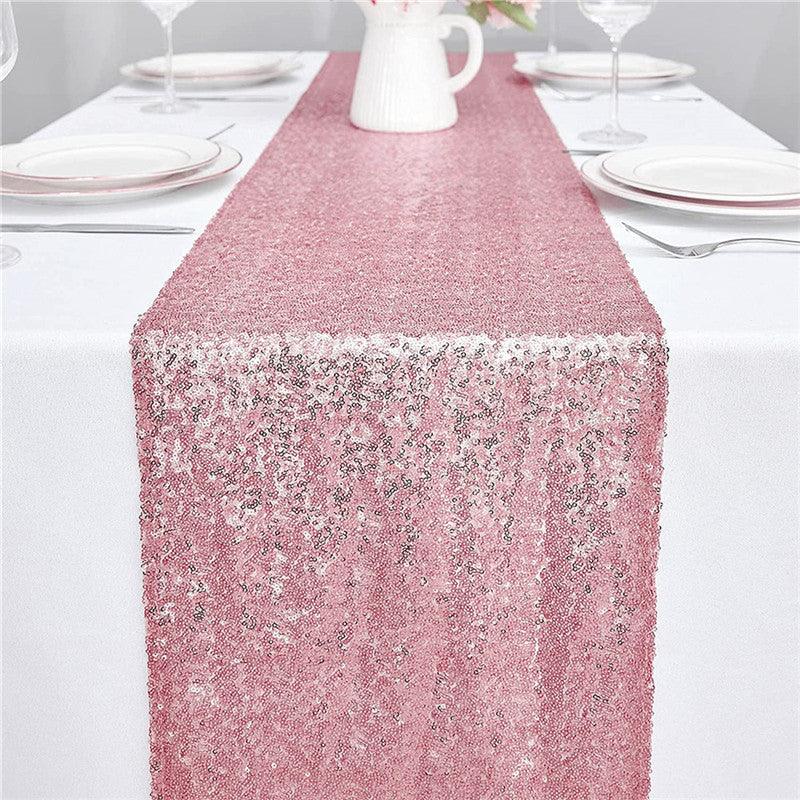 12x72 Inch Sequin Table Runner Glitter Table Runner for Party, Wedding, Bridal Baby Shower, Event Decorations - If you say i do