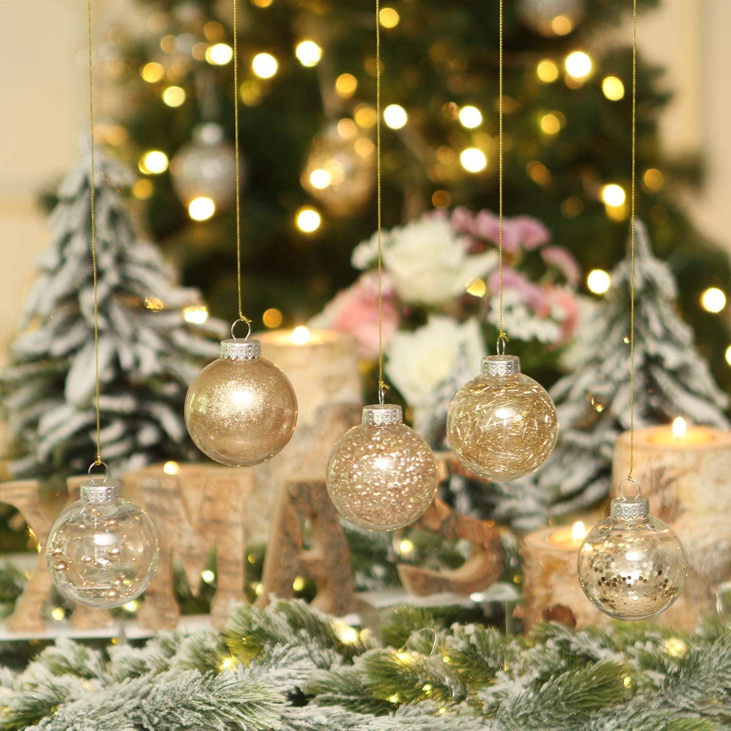 30 Counts 60mm/2.36" Shatterproof Clear Plastic Christmas Ball Ornaments Decorative Xmas Balls Baubles - If you say i do