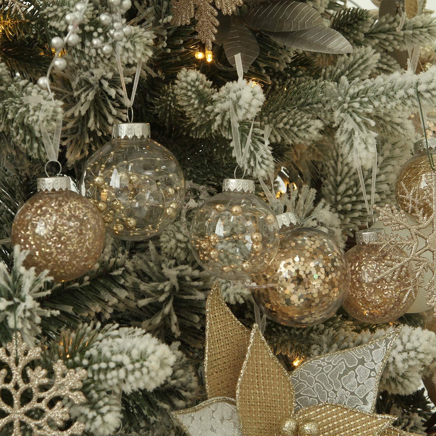 30 Counts 60mm/2.36" Shatterproof Clear Plastic Christmas Ball Ornaments Decorative Xmas Balls Baubles - If you say i do