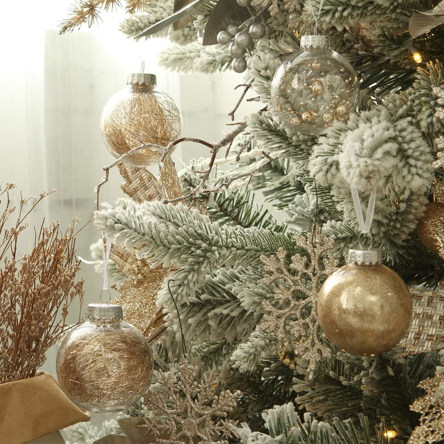 30 Counts 60mm/2.36" Shatterproof Clear Plastic Christmas Ball Ornaments Decorative Xmas Balls Baubles - If you say i do