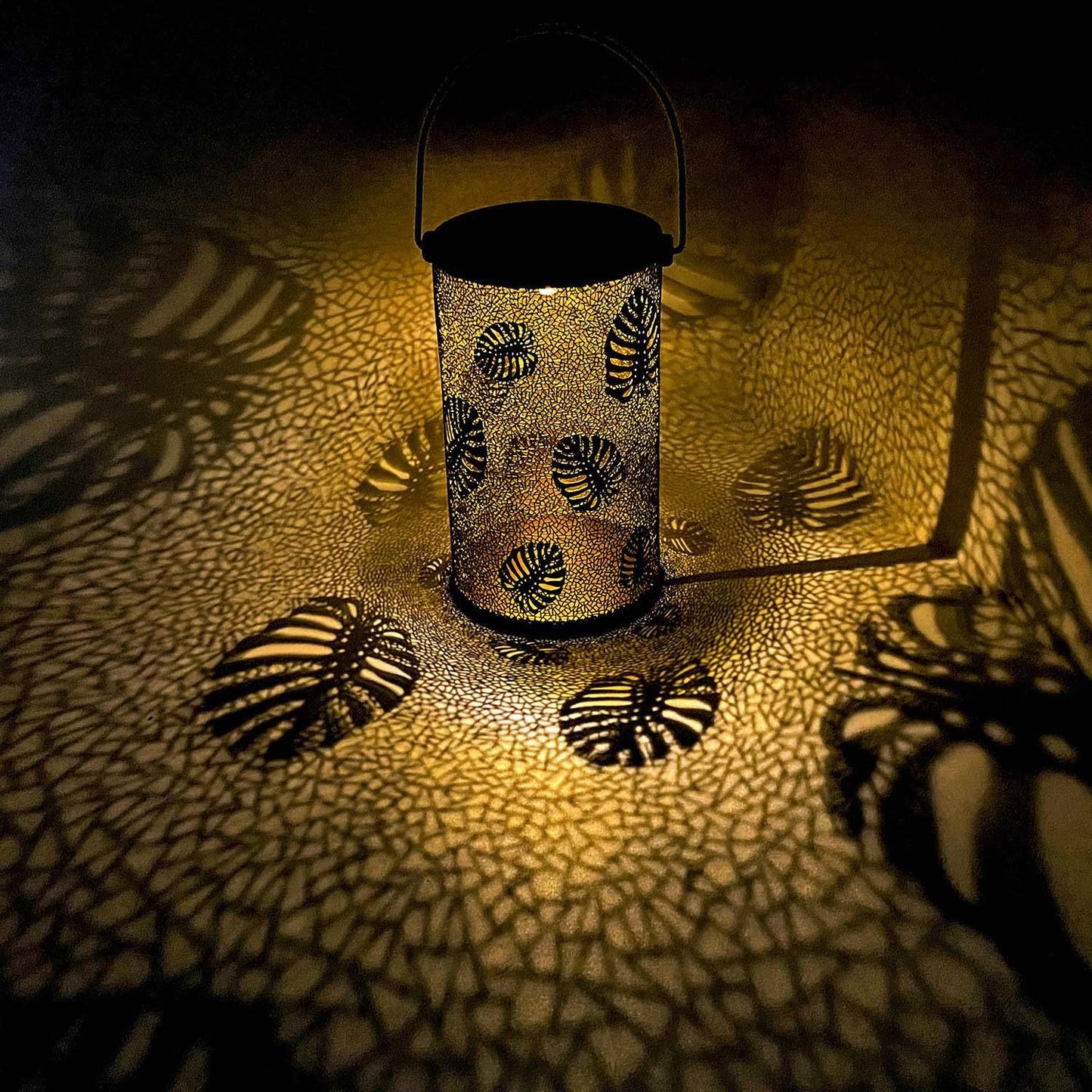 Solar Hollow Shadow Cast Lantern-Gold Leaves - If you say i do
