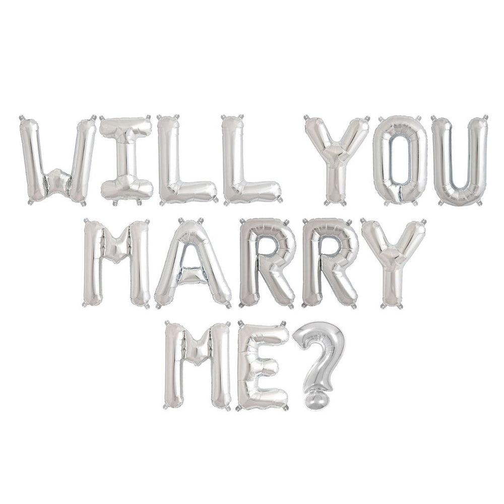 Will You Marry Me? Letter Balloon Banner - Gold, Rose Gold & Silver Proposal Decorations - DIY Engagement Proposal Decorations - If you say i do