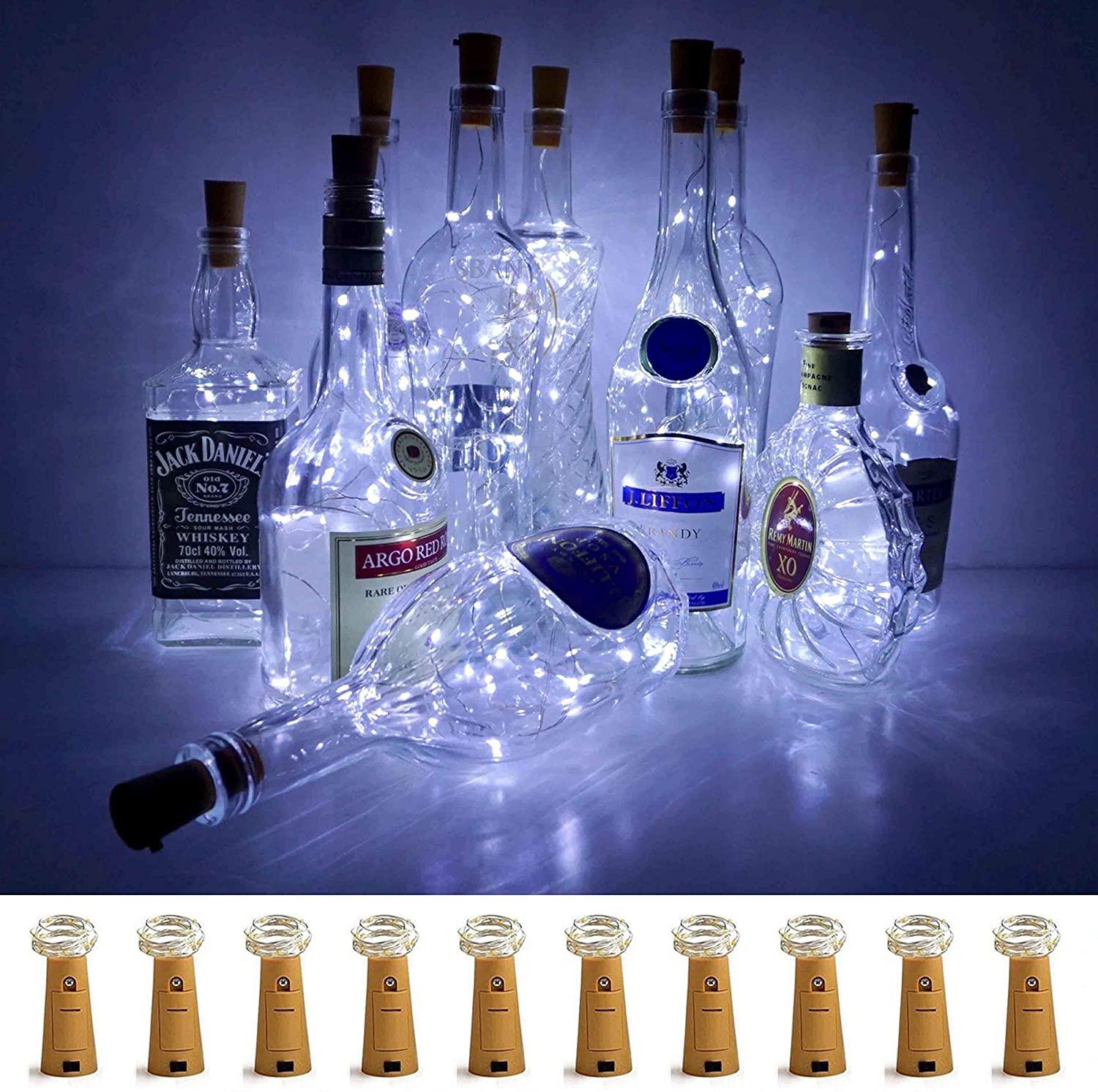 Wine Bottle Lights with Cork for Christmas, Garden, Wedding Table Decorations - If you say i do