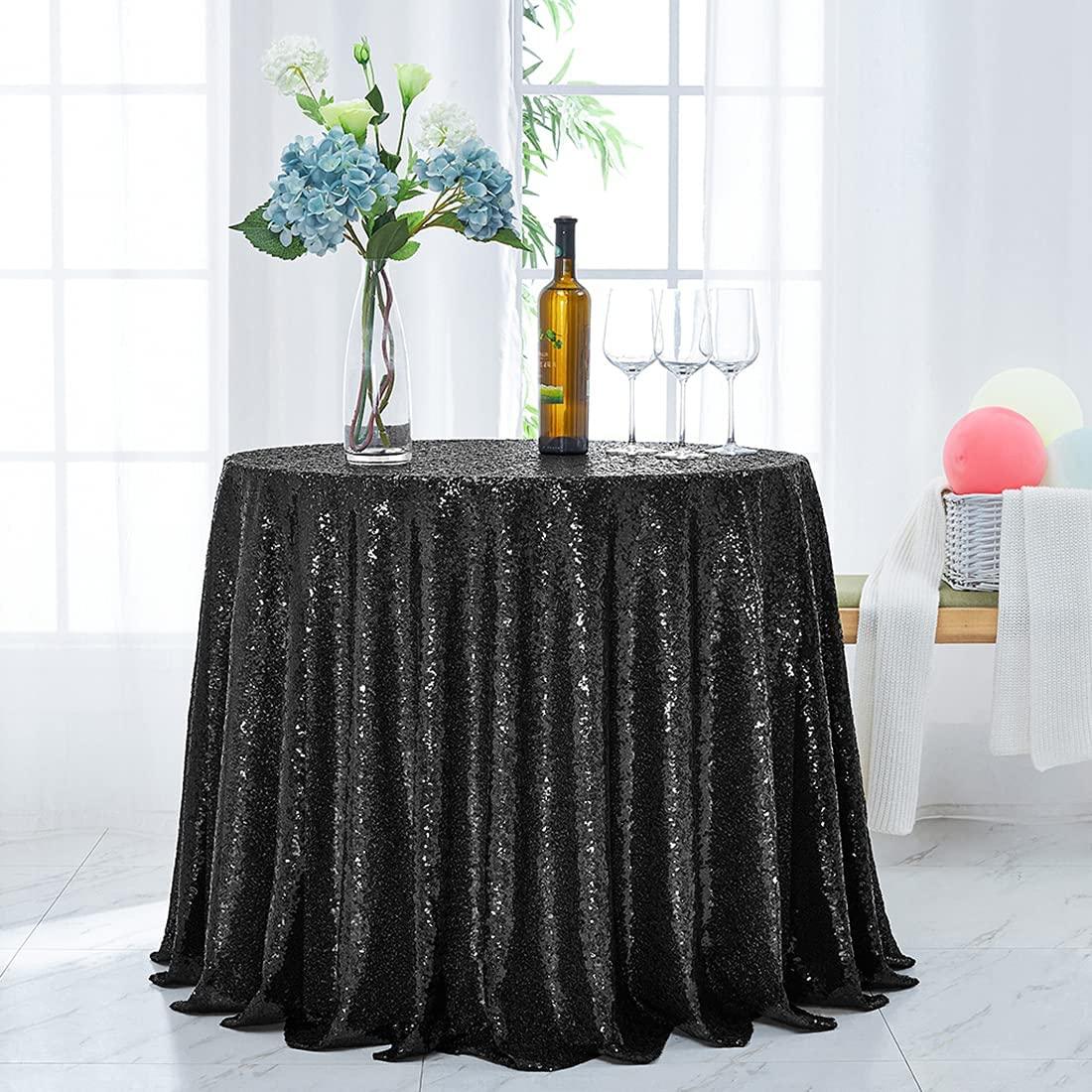 120 inch Round Sequin Tablecloth Wedding Arch, Glitter Tablecloth Arbor for Bridal Shower Decorations, Birthday, Wedding - If you say i do