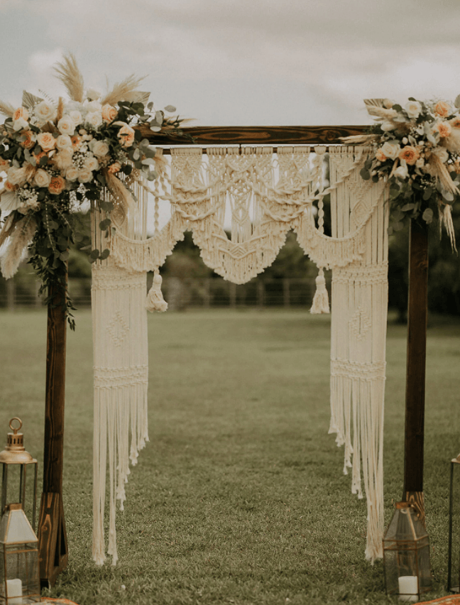 Boho Macrame Wedding Backdrop, Wedding Arch, Bohemian Wedding - If you say i do