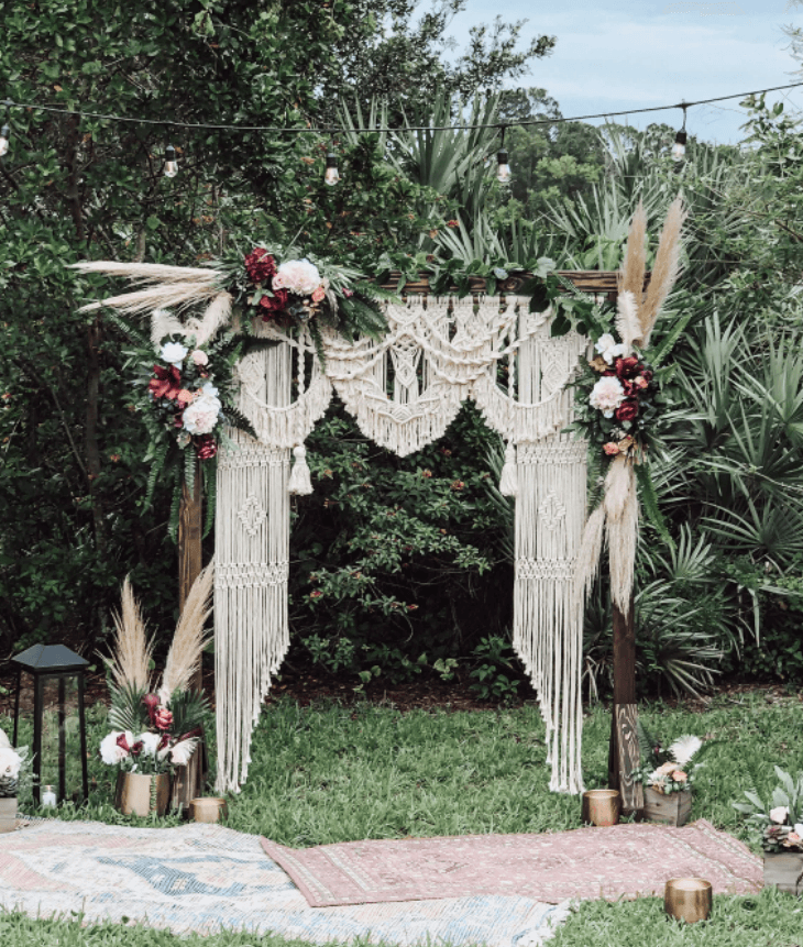 Boho Macrame Wedding Backdrop, Wedding Arch, Bohemian Wedding - If you say i do