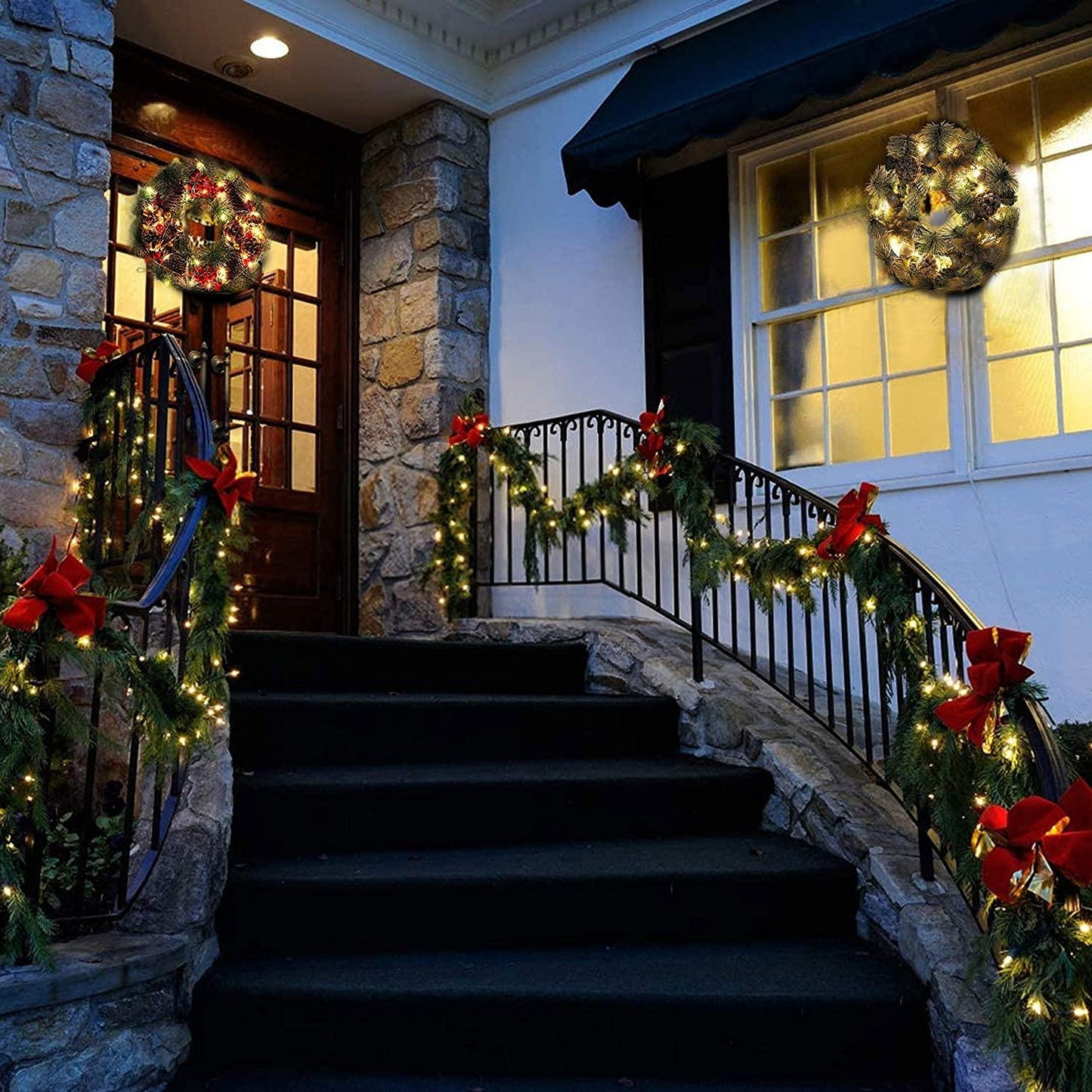 Christmas Wreaths, 12 Inch Christmas Front Door Pinecone Flower Berries Hanging Artificial Wreath Garland - If you say i do