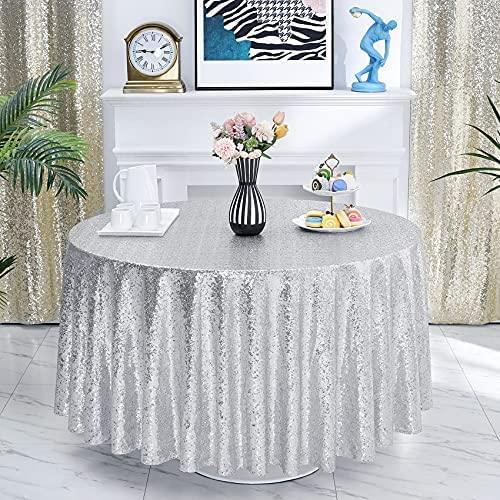 120 inch Round Sequin Tablecloth Wedding Arch, Glitter Tablecloth Arbor for Bridal Shower Decorations, Birthday, Wedding - If you say i do