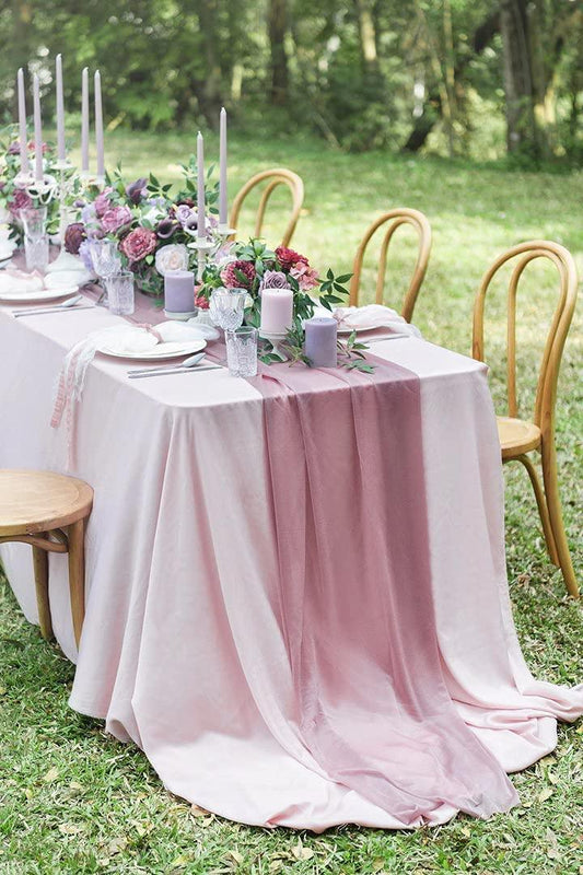10ft Dusty Rose Chiffon Table Runner 28x120 Inches Romantic Wedding Runner Sheer Bridal Party Decorations - If you say i do
