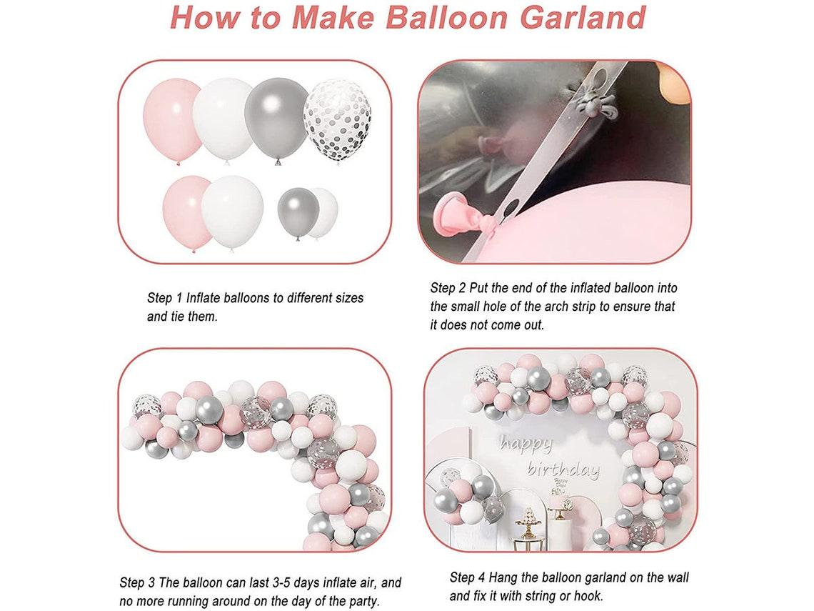 103Pcs Pink Silver Balloons Arch Garland Kit,Light Pink Silver White Confetti Balloons - If you say i do