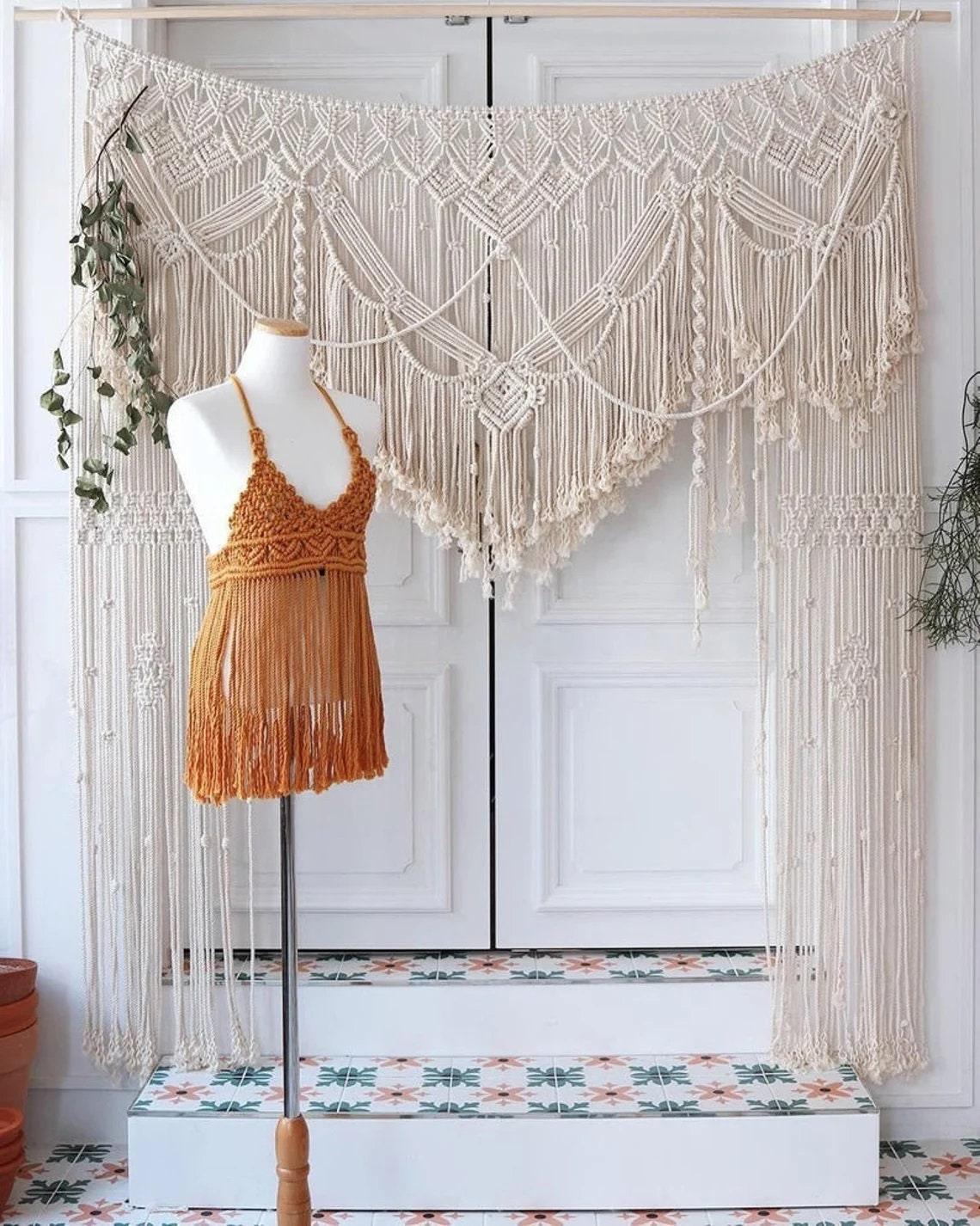 Macrame Wall Hanging Bohemian Geometric Art Decor for Wedding Backdrop Decoration - If you say i do