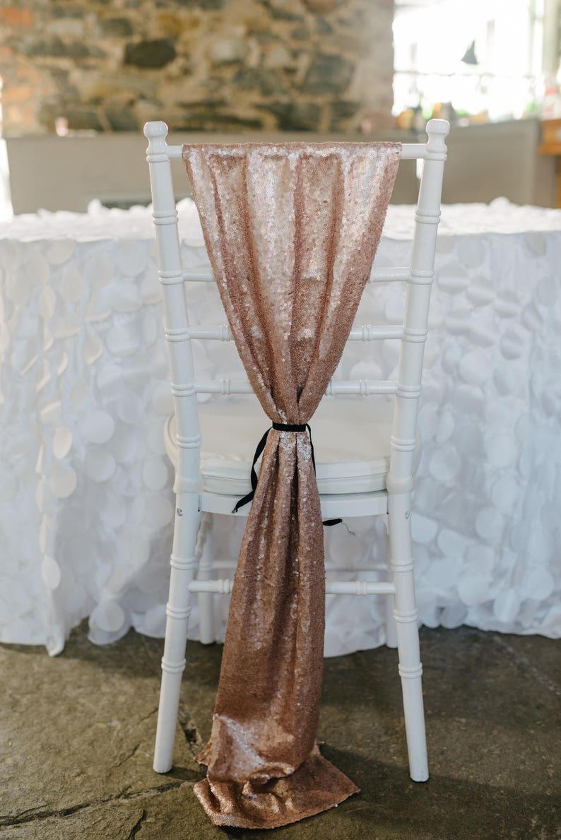 Sequin Chair Sashes Table Runners / Chair Bow Sashes for Wedding Event Party Ceremony Reception - If you say i do