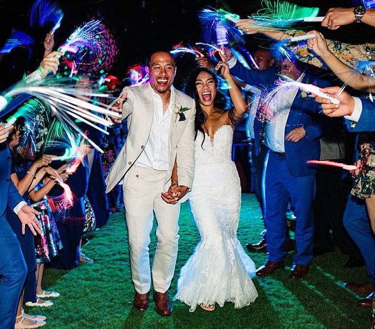 LED Fiber Wands For Wedding Parties, Unique Wedding Send Off Ideas /Wedding Reception Grand Exits Other than Sparklers - If you say i do