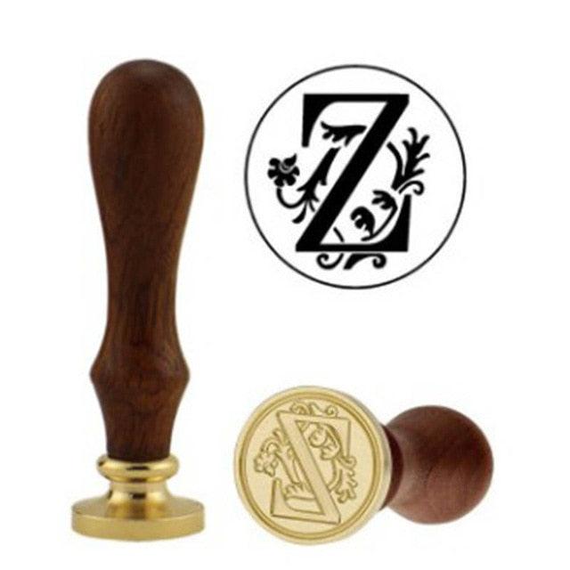 Retro 26 Letter A - Z Wax Seal Stamp Alphabet Letter Retro Wood Stamp Kits - If you say i do