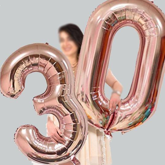 Birthday Number Balloons - Rose Gold, Gold, Silver, Ombre - 32 Inches/ 40 Inches - If you say i do