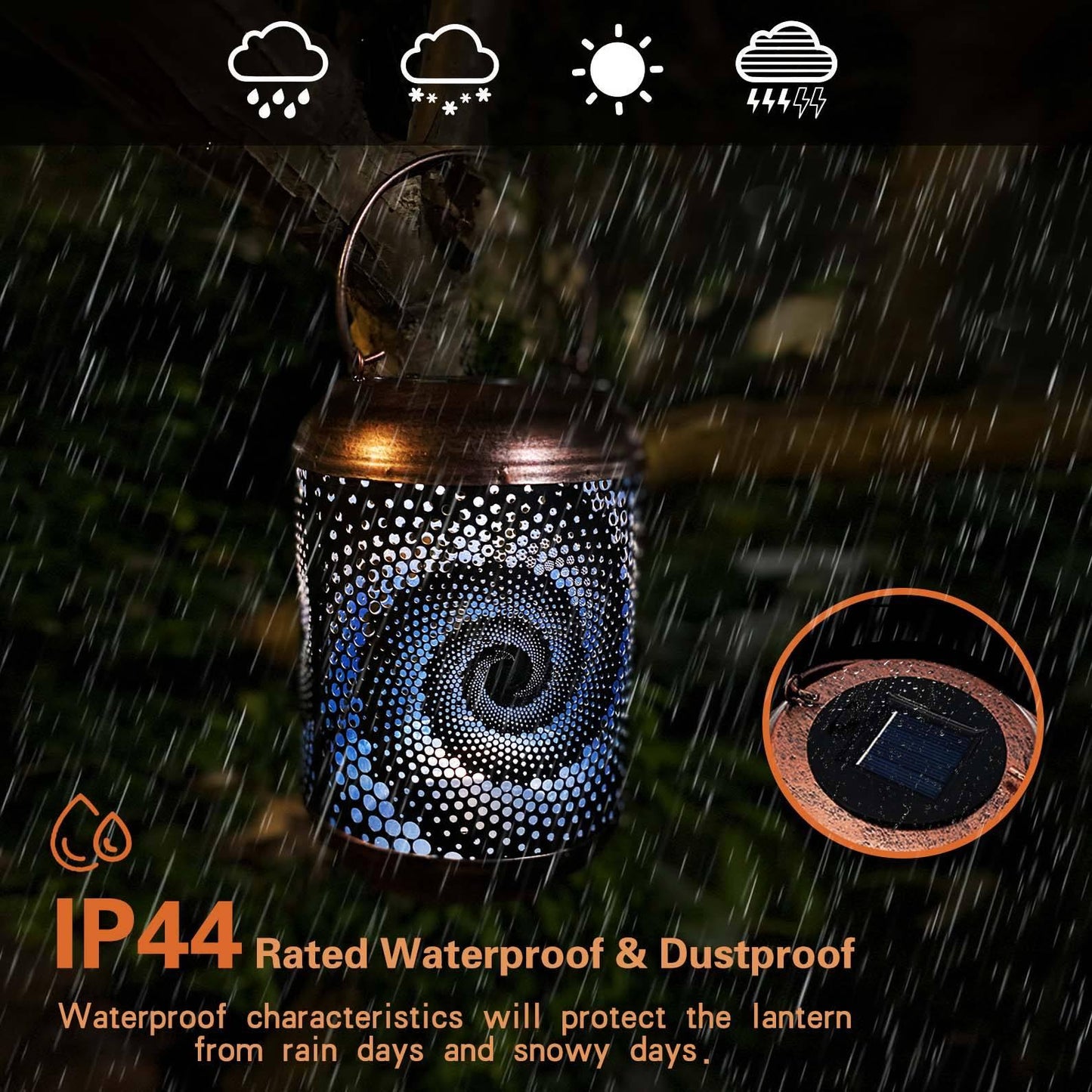 Solar Hollow Shadow Cast Lantern-Blue Spiral - If you say i do