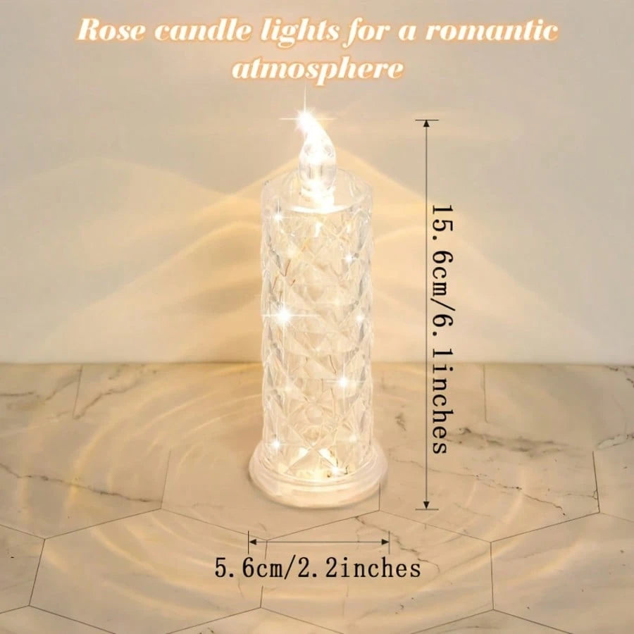 Rose Glow LED Flameless Candle Set, Battery Operated, Romantic Pillar Candles for Weddings & Events