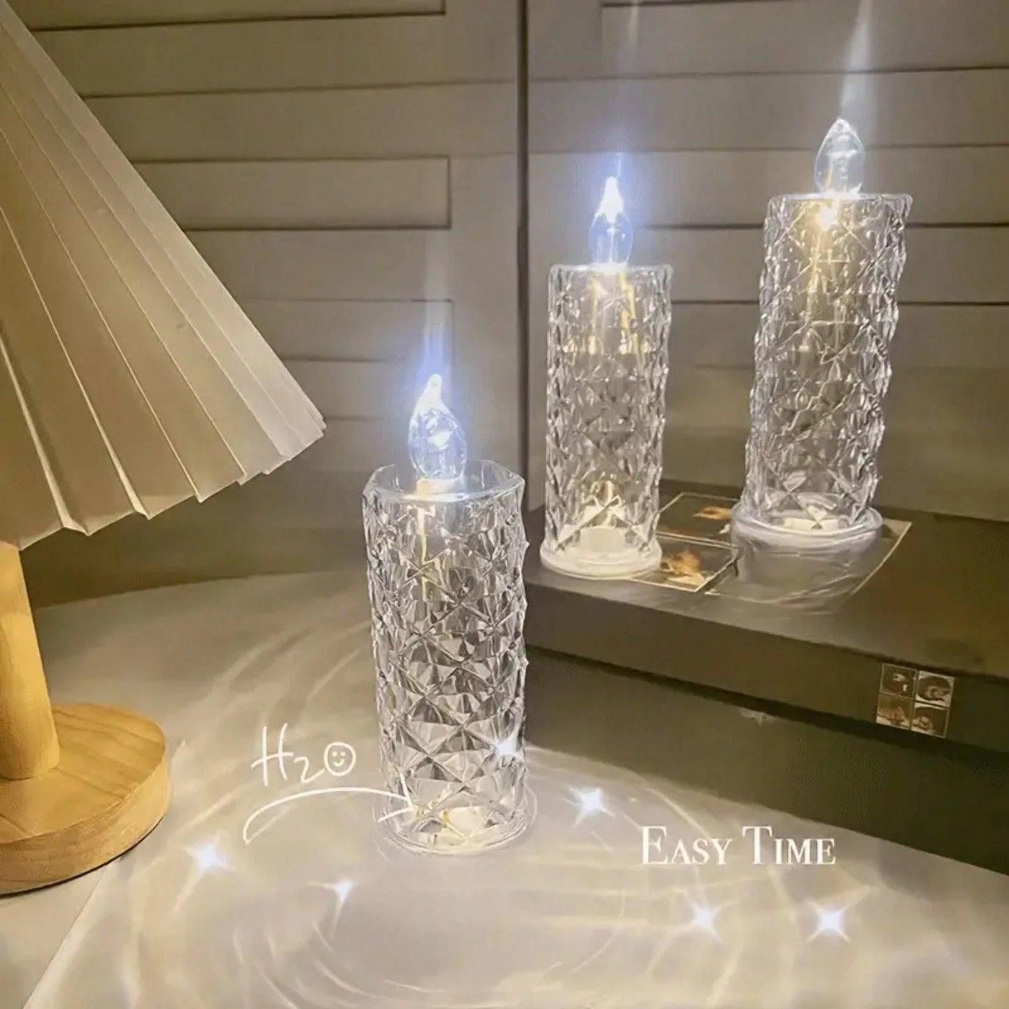 Rose Glow LED Flameless Candle Set, Battery Operated, Romantic Pillar Candles for Weddings & Events