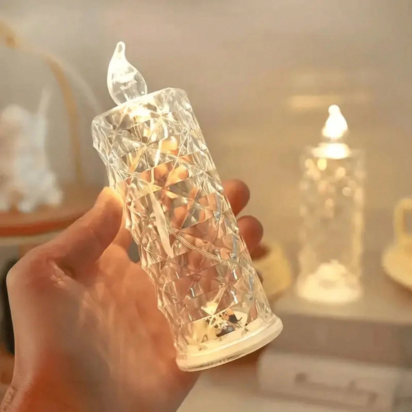 Rose Glow LED Flameless Candle Set, Battery Operated, Romantic Pillar Candles for Weddings & Events