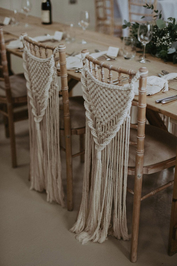 2PCS Macrame Wedding Chair Cover, Ourdoor Macrame Wedding Decorations, Bohemian Wedding Decor