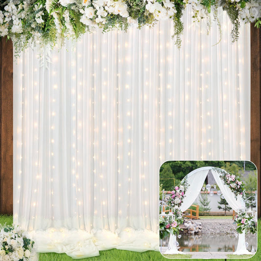 Window Curtain String Lights for Christmas Bedroom Party