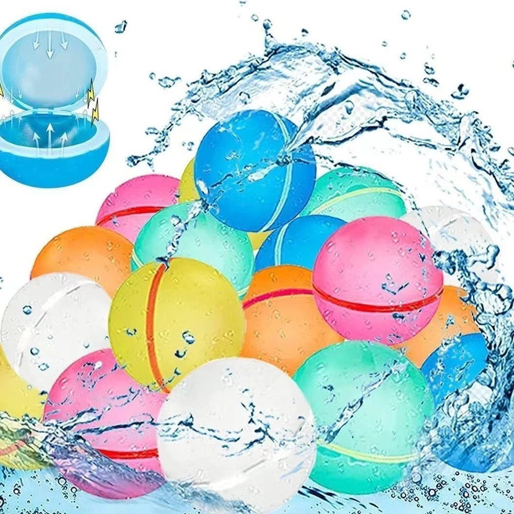 16PCS Reusable Water Balloons, Refillable Magnetic Water Balls for Outdoor Games, Self Sealing Water Splash Bomb Quick Fill for Summer Fun, Pool Beach Toys for Kids