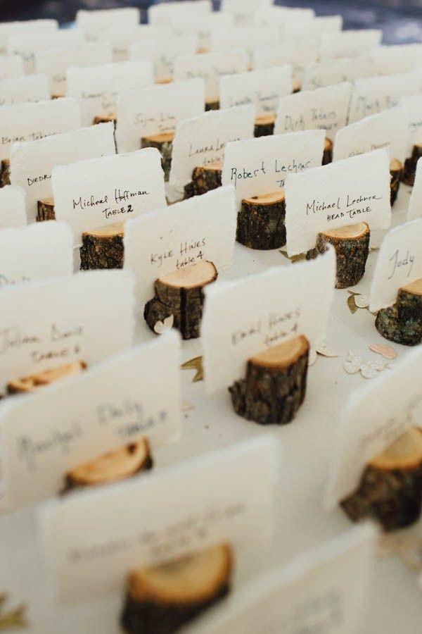 Rustic Wood Place Card Holders Circular Table Numbers Holder Stand Birch Place Card Holders - If you say i do