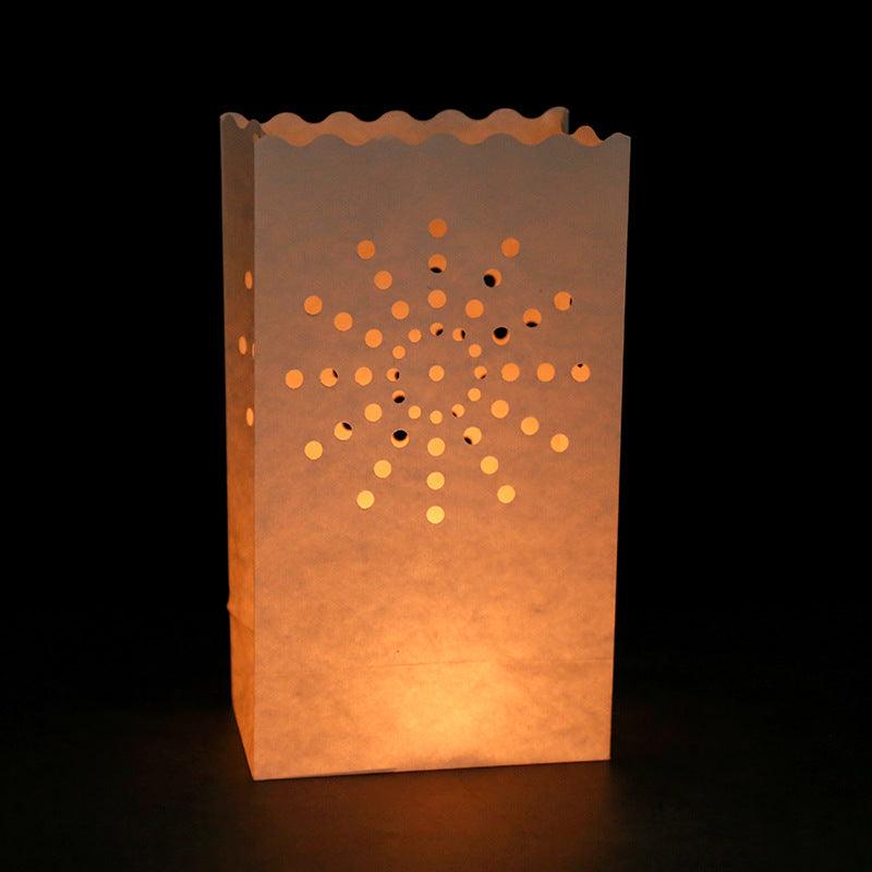 50pcs Light Up Luminaries Warm White Luminary Candle Bags With Lights-For Wedding Aisle, Rustic Wedding Decorations