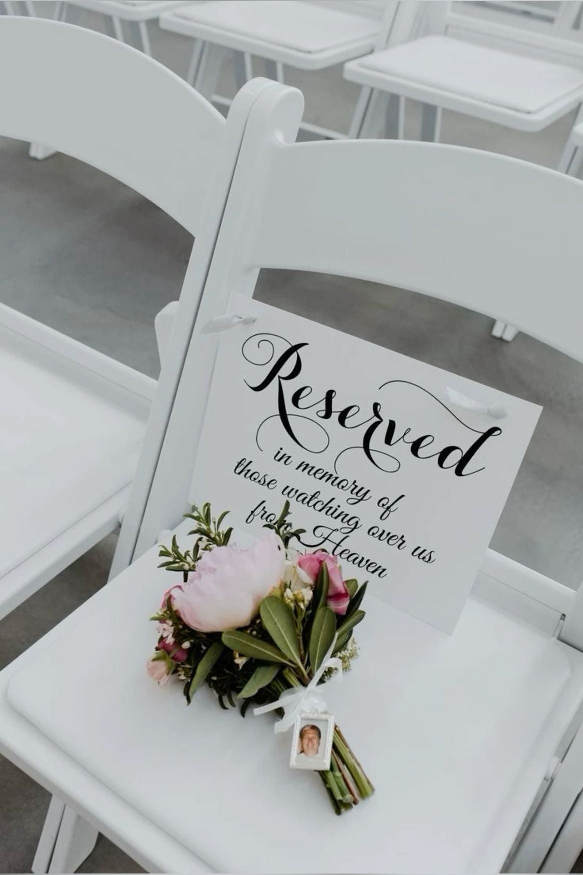 Reserved in Loving Memory Wedding Chair Sign, Reserved Seat Sign, This Seat is Reserved Memorial Sign