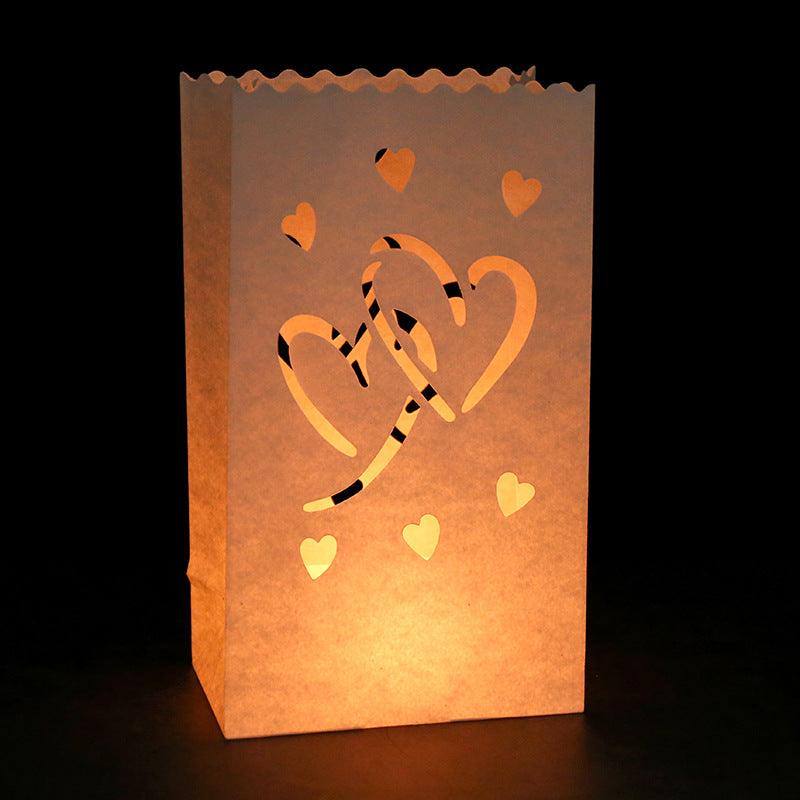 50pcs Light Up Luminaries Warm White Luminary Candle Bags With Lights-For Wedding Aisle, Rustic Wedding Decorations